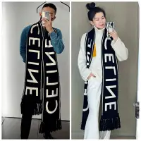 在飛比找Yahoo!奇摩拍賣優惠-小Z代購#CELINE  羊毛羊絨圍巾女冬季保暖2022新款