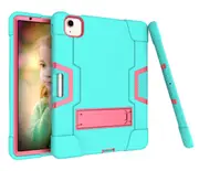 MCC Stylish Shockproof iPad Air 4 10.9" 2020 Case Cover Kids Apple Air4 [Light Blue+Magenta]