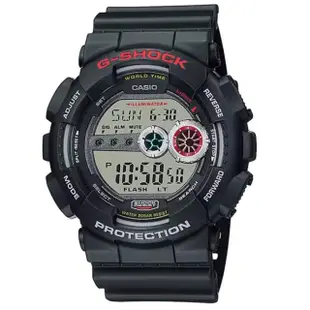 【CASIO 卡西歐】G-SHOCK系列 高亮度LED強悍電子錶(黑/白 GD-100-1A)