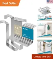 Durable Stainless Steel Over The Door Hooks - Non-Slip & Rust Resistant 10 Pack