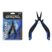 Mustad 4.5in Heavy Duty Needle Nose Split Ring Pliers Stainless Steel