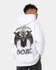[Goat Crew] Goat Crew King Skeleton Hoodie White - Size S S White