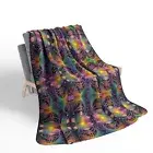 Flow Life Camping Festival Blanket, Fleece Blanket, Sherpa Rainbow Blanket