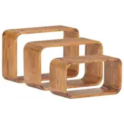 Side Tables 3 pcs Solid Acacia Wood Sheesham Finish
