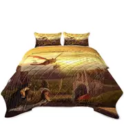 Warriors and Dragon Fantasy Art Coverlet