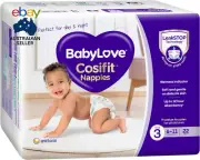 Babylove Cosifit Nappies Size 3 (6-11Kg) | 88 Pieces (4 X 22 Pack)