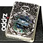 Zippo Armor Case Arabesque Shell Watch Inlay Silver Etching Oil Lighter Japan