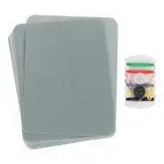 16Pcs Iron on Patches with Sewing Kit 4.9"x3.7" Patches for Clothes Grey