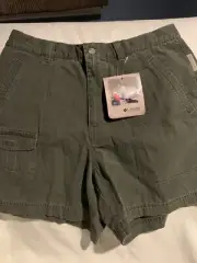 Columbia Womens 10 Khaki Green Cargo Shorts AL 4219 Hiking Camping Rip Stop NWT