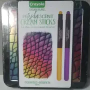 Crayola Pearlescent Cream Sticks In Tin Case Oil Pastel Gift Set