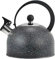 Whistling Tea Kettle Stovetop, 85 OZ / 2.5 Liter Stainless Steel Teapot, Induction Stone Kettle with Loud Whistle - Perfect for Preparing Hot Water, Coffee,Milk (Black)