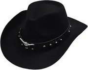 [ARSUGMZ] Winter Autumn Men's Western Cowboy Hat for Gentleman Lady Cowgirl Jazz Hat Artificial Wool Felt Fedora Hat Sombrero Hombre