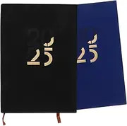 jojofuny 2Pcs Portable Modern Style Academic Planner Notebook Daily Organizer for Office Students and Travelers PU Cover Thick for Work and Personal Goals