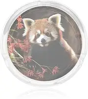 Glass Ashtray for Cigarettes Portable Decorative Modern Cigarette Ash Tray Red Pandas Round Cigar Ashtrays Holder Cute Cool Tabletop Ashtray for Office Home Indoor Outdoor
