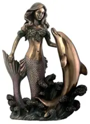 Mermaid with Dolphin Figurine Decoration Statue