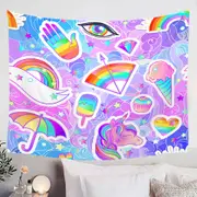 Girly Pack Colorful Rainbow Tapestry