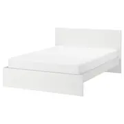 MALM bed frame, high, white/Luröy, Double