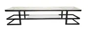 Alexa Black TV Unit - White Marble