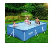 Bestway Swimming Pool 300x201x66cm Steel Frame Above Ground 3300L with cover