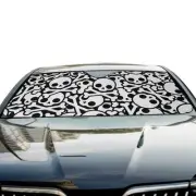 Skull and Crossbones Car Windshield Sunshade, Bold Pirate Skull Front W