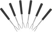 MINAOLULUS 6pcs Barbecue Forks Shaped Portable Roasting Sticks for Outdoor Grilling for Marshmallows Sausages and Vegetables Scald Design Camping Grill Utensils