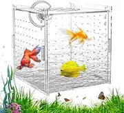 Fish Breeder Box - Suction Cups Breeding Box for Fish Tank | Acrylic Clear Divider Container Hatchery Incubator for Shrimp Betta Egg Angelfish Fry Acclimation