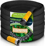 LAVEVE 2025 Upgrade Thickened Flat Garden Soaker Hose 200 FT, Flexible Water Hose Irrigation Tubing, Leakproof Drip Hose Watering for Garden, Lawn, Flower Bed (50 FT x 4Pack)