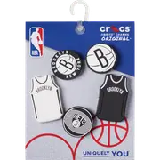 [Crocs] Crocs Jibbitz NBA Brooklyn Nets 5 Pack - Unisex Sport Accessories