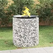 100 cm Gabion Fire Pit Ring Portable Outdoor Fireplace Camping Backyard Garden Round Firepit, Galvanised Iron