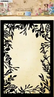 Studio Light Jenine's Mindful Art Wild & Free Stencil-Nr. 283, Sprig Border,2Pk