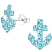 Kid's Sterling Silver Anchor Stud Earrings