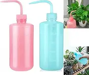 Squeeze Bottle Plant Watering Bottle 500ml Wash Bottle Squeeze Plastic Small Watering Can for Indoor Plants Succulent Watering Can 2 pcs (Pink+Blue)