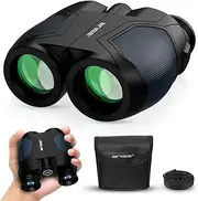 Compact Binoculars for Adults and Kids, 12x25 Small Binoculars with Low Light Vision for Bird Watching, Theater and Concerts, Hunting and Sport Games(Blue)