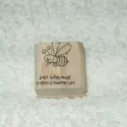 Stampin' Up!. - Rubber Stamp - Just Bee Caus- With Bumble Bee - Small Size - New