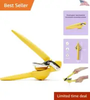 FreshForce Citrus Juicer - Dual-Gear Mechanism - 20% More Juice - 10.25" Yellow