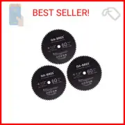 3 pack 4 1/2-Inch HSS Compact Circular Saw Blades with 3/8-Inch Arbor, 60T High