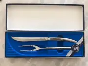 ZEPTER LINEA COLLECTION STAINLESS STEEL CUTLERY KNIFE & FORK SET made in USA.