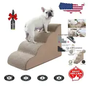 Ultra-Comfort 4-Step Pet Ramp for Cats & Dogs - Safe, Non-Slip Tan Design
