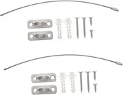 ASAKKURA 2 Sets Furniture Fall Preventer Furniture Security Furniture Anchors Furniture Proofing Furniture Strap Funiture Silver Stainless Steel