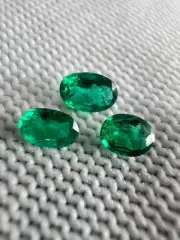 2Cts Oval Cut 3Pcs Natural Zambian Emerald AAA+ Quality For Making Jewellery