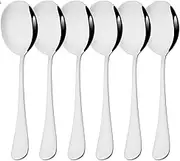 NEPIAN 2/4/6Pcs Dinnerware Set Kitchen Dinner Public Spoon Restaurant Stainless Steel Distributing Spoon Buffet Serving Spoon Leisurely (Color : 6Pcs Silver)