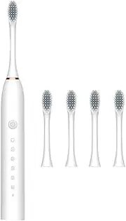 6 Brush Charging Toothbrush Modes Fresh Clean Wire with 4 Loss Deep Cleaning Heads Healthier Breath Electric