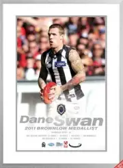 AFL DANE SWAN BROWNLOW MEDAL 2011 PREMIERS LIMITED EDITION TEAM - FRAMED