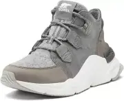 Sorel Women's Kinetic Rngd Caribou Sneaker Waterproof Boot Quarry, Sea Salt 6.5