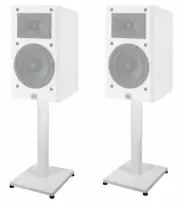 Pair 21” Steel White Stands For JBL ARENA 120 Bookshelf Speakers