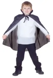 Taffeta Black Cape Child Costume 27 Inches Long Fancy Dress Up Underwraps