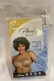 Playtex 18 Hour 44C Ultimate Lift & Support Wirefree Bra TruSUPPORT 4745 Blue 44