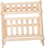 HOMSFOU Wooden Folding Organizer Rack Versatile Household Storage Holder for Desktop Sundries Shelf Classifying Table Use and Practical Design for Tidy Workspaces