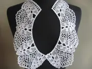 5 PAIR LOVELY WHITE VICTORIAN RAYON VENISE COLLAR APPLIQUE