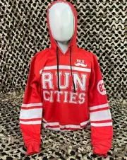 NEW HK Army Run Cities Pull Over Hooded Sweatshirt - Red - Medium